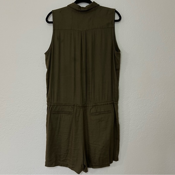 Ralph Lauren Shorts Romper Jumper Linen Blend Olive Army Green Women’s Size‎ 16 - Picture 5 of 11